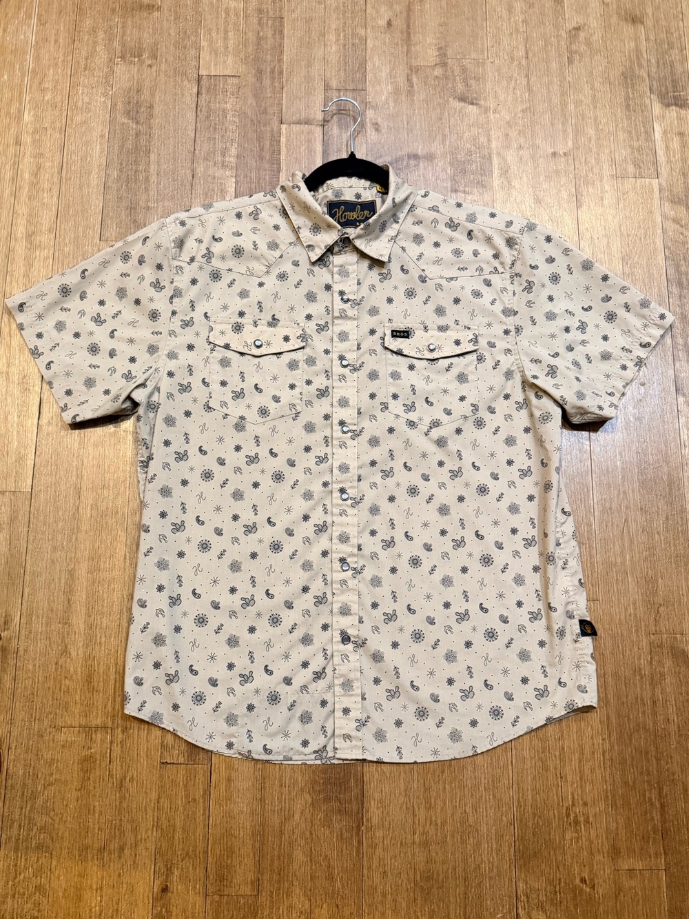 Howler Brothers - RARE Men’s Short-sleeve, H bar B Snapshirt *RARE* - MEDIUM - Picture 4 of 6